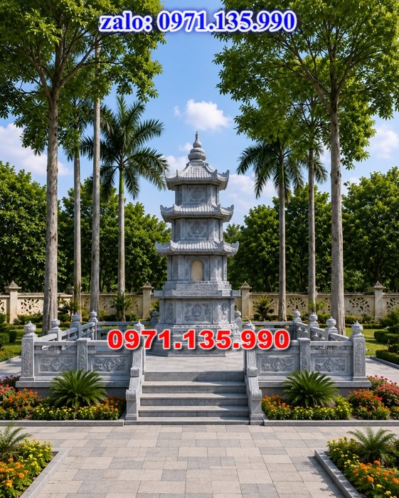 mộ tháp đá, bảo tháp đá, mộ tháp đá lục giác, mộ tháp đá để thờ tro cốt, giá bán mộ tháp bằng đá, thiết kế kích thước xây mộ tháp, 