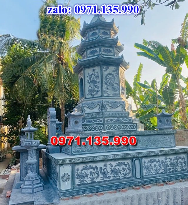 mộ tháp đá, bảo tháp đá, mộ tháp đá lục giác, mộ tháp đá để thờ tro cốt, giá bán mộ tháp bằng đá, thiết kế kích thước xây mộ tháp,