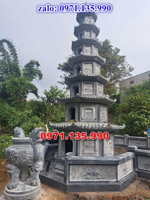 mộ tháp đá, bảo tháp đá, mộ tháp đá lục giác, mộ tháp đá để thờ tro cốt, giá bán mộ tháp bằng đá, thiết kế kích thước xây mộ tháp,