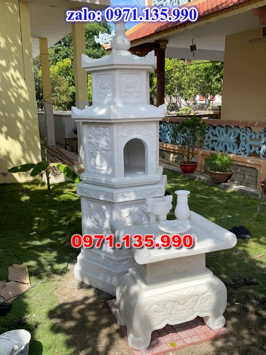 mộ tháp đá, bảo tháp đá, mộ tháp đá lục giác, mộ tháp đá để thờ tro cốt, giá bán mộ tháp bằng đá, thiết kế kích thước xây mộ tháp, 