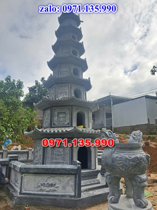 mộ tháp đá, bảo tháp đá, mộ tháp đá lục giác, mộ tháp đá để thờ tro cốt, giá bán mộ tháp bằng đá, thiết kế kích thước xây mộ tháp,