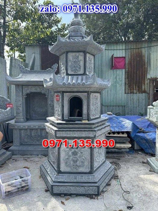 mộ tháp đá, bảo tháp đá, mộ tháp đá lục giác, mộ tháp đá để thờ tro cốt, giá bán mộ tháp bằng đá, thiết kế kích thước xây mộ tháp,