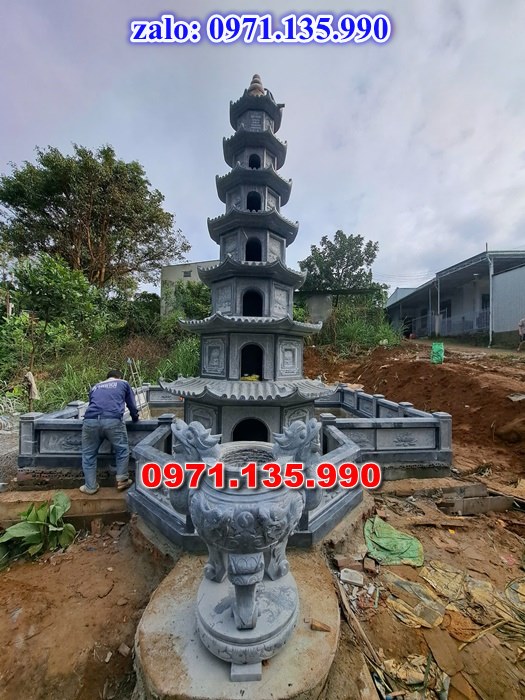 mộ tháp đá, bảo tháp đá, mộ tháp đá lục giác, mộ tháp đá để thờ tro cốt, giá bán mộ tháp bằng đá, thiết kế kích thước xây mộ tháp,
