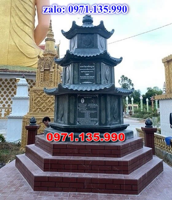 mộ tháp đá, bảo tháp đá, mộ tháp đá lục giác, mộ tháp đá để thờ tro cốt, giá bán mộ tháp bằng đá, thiết kế kích thước xây mộ tháp, 