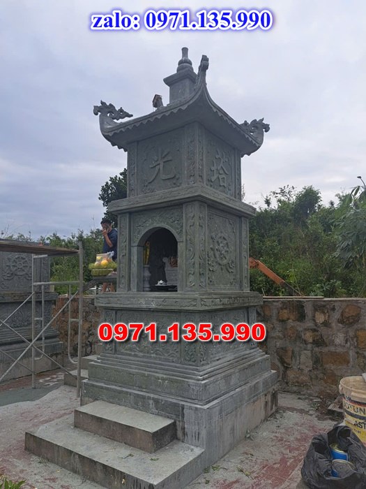 mộ tháp đá, bảo tháp đá, mộ tháp đá lục giác, mộ tháp đá để thờ tro cốt, giá bán mộ tháp bằng đá, thiết kế kích thước xây mộ tháp,