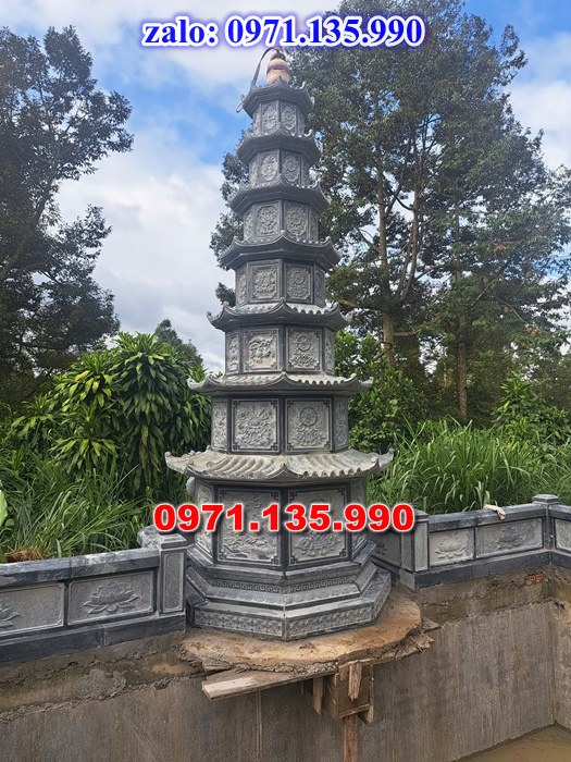 mộ tháp đá, bảo tháp đá, mộ tháp đá lục giác, mộ tháp đá để thờ tro cốt, giá bán mộ tháp bằng đá, thiết kế kích thước xây mộ tháp,