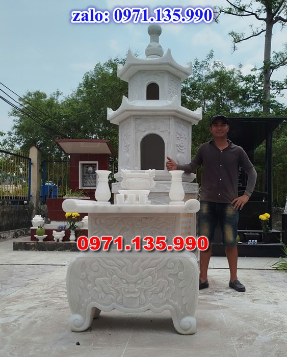 mộ tháp đá, bảo tháp đá, mộ tháp đá lục giác, mộ tháp đá để thờ tro cốt, giá bán mộ tháp bằng đá, thiết kế kích thước xây mộ tháp, 