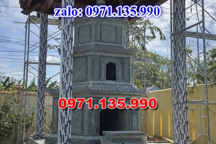 mộ tháp đá, bảo tháp đá, mộ tháp đá lục giác, mộ tháp đá để thờ tro cốt, giá bán mộ tháp bằng đá, thiết kế kích thước xây mộ tháp, 