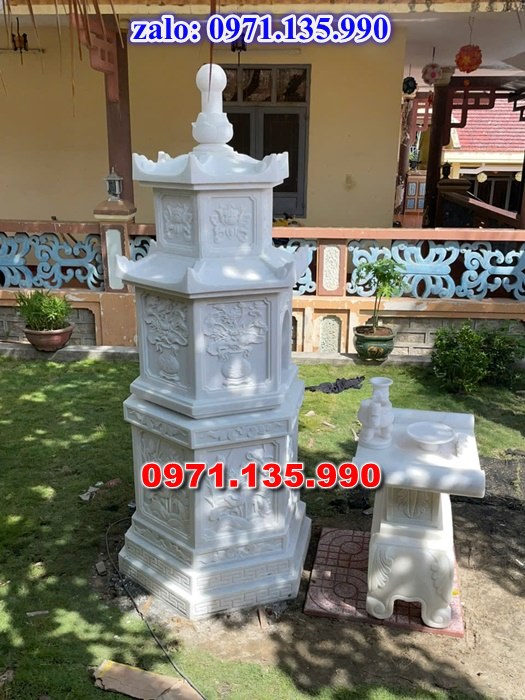 mộ tháp đá, bảo tháp đá, mộ tháp đá lục giác, mộ tháp đá để thờ tro cốt, giá bán mộ tháp bằng đá, thiết kế kích thước xây mộ tháp,