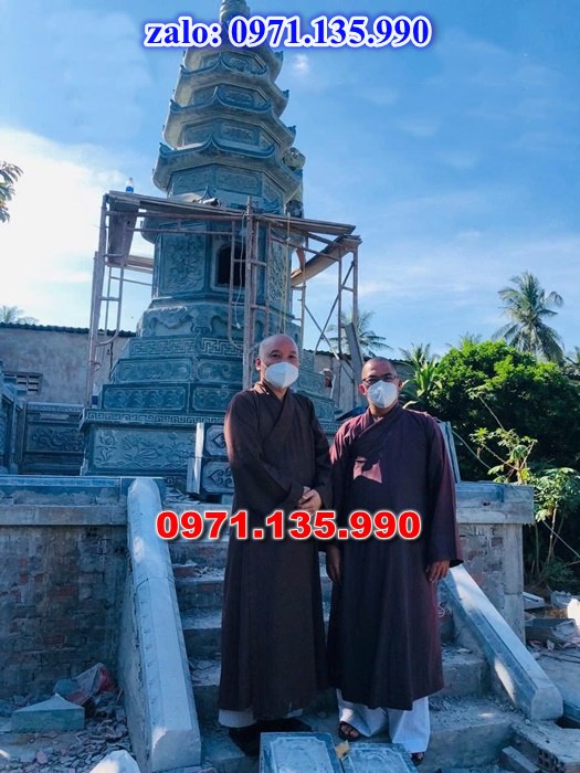mộ tháp đá, bảo tháp đá, mộ tháp đá lục giác, mộ tháp đá để thờ tro cốt, giá bán mộ tháp bằng đá, thiết kế kích thước xây mộ tháp,