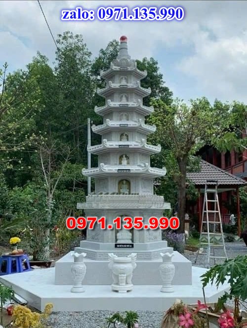 mộ tháp đá, bảo tháp đá, mộ tháp đá lục giác, mộ tháp đá để thờ tro cốt, giá bán mộ tháp bằng đá, thiết kế kích thước xây mộ tháp, 