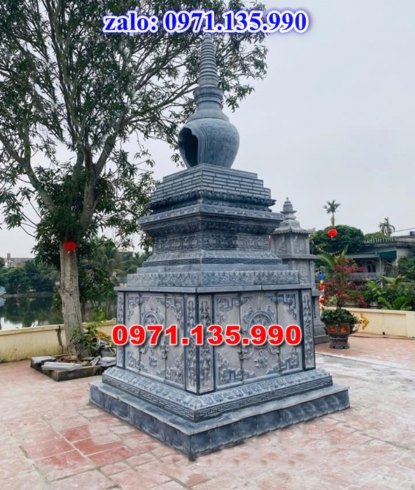 mộ tháp đá, bảo tháp đá, mộ tháp đá lục giác, mộ tháp đá để thờ tro cốt, giá bán mộ tháp bằng đá, thiết kế kích thước xây mộ tháp,
