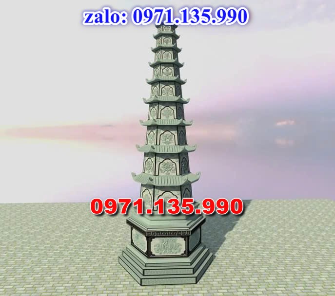 mộ tháp đá, bảo tháp đá, mộ tháp đá lục giác, mộ tháp đá để thờ tro cốt, giá bán mộ tháp bằng đá, thiết kế kích thước xây mộ tháp, 