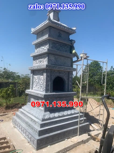 mộ tháp đá, bảo tháp đá, mộ tháp đá lục giác, mộ tháp đá để thờ tro cốt, giá bán mộ tháp bằng đá, thiết kế kích thước xây mộ tháp, 