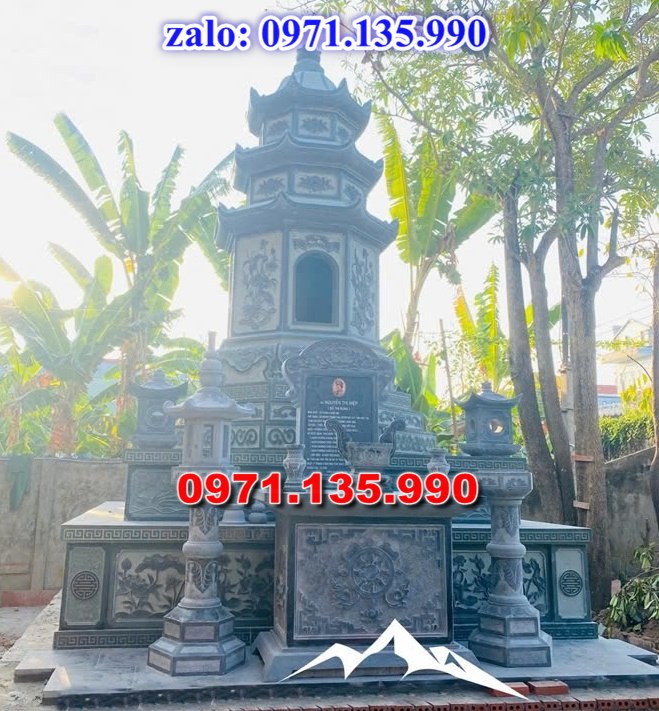 mộ tháp đá, bảo tháp đá, mộ tháp đá lục giác, mộ tháp đá để thờ tro cốt, giá bán mộ tháp bằng đá, thiết kế kích thước xây mộ tháp,