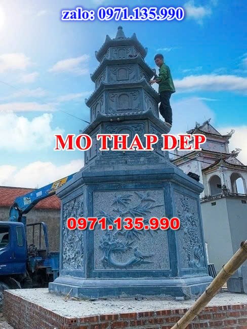mộ tháp đá, bảo tháp đá, mộ tháp đá lục giác, mộ tháp đá để thờ tro cốt, giá bán mộ tháp bằng đá, thiết kế kích thước xây mộ tháp, 