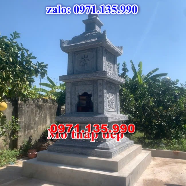 mộ tháp đá, bảo tháp đá, mộ tháp đá lục giác, mộ tháp đá để thờ tro cốt, giá bán mộ tháp bằng đá, thiết kế kích thước xây mộ tháp, 