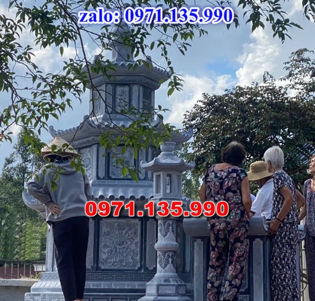 mộ tháp đá, bảo tháp đá, mộ tháp đá lục giác, mộ tháp đá để thờ tro cốt, giá bán mộ tháp bằng đá, thiết kế kích thước xây mộ tháp, 