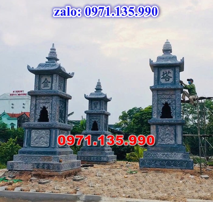 mộ tháp đá, bảo tháp đá, mộ tháp đá lục giác, mộ tháp đá để thờ tro cốt, giá bán mộ tháp bằng đá, thiết kế kích thước xây mộ tháp,