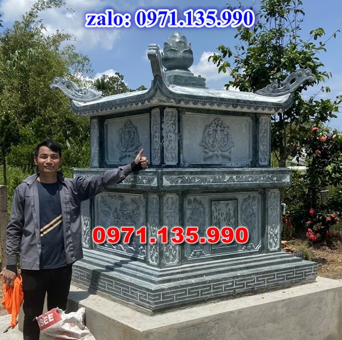 mộ tháp đá, bảo tháp đá, mộ tháp đá lục giác, mộ tháp đá để thờ tro cốt, giá bán mộ tháp bằng đá, thiết kế kích thước xây mộ tháp, 