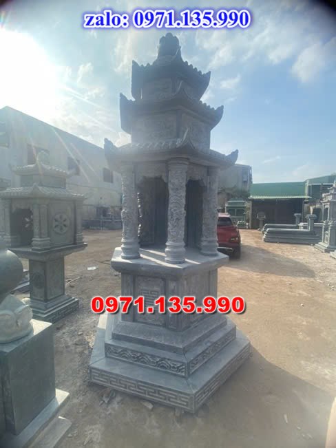 mộ tháp đá, bảo tháp đá, mộ tháp đá lục giác, mộ tháp đá để thờ tro cốt, giá bán mộ tháp bằng đá, thiết kế kích thước xây mộ tháp, 