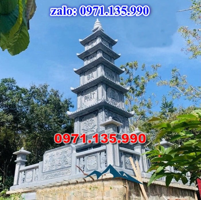 mộ tháp đá, bảo tháp đá, mộ tháp đá lục giác, mộ tháp đá để thờ tro cốt, giá bán mộ tháp bằng đá, thiết kế kích thước xây mộ tháp,