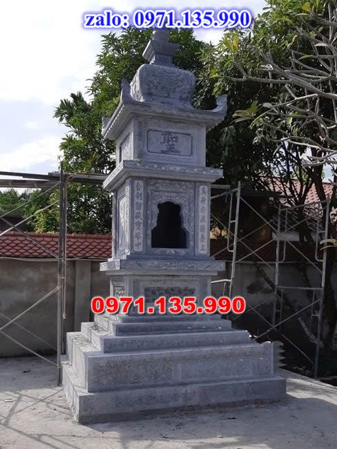 mộ tháp đá, bảo tháp đá, mộ tháp đá lục giác, mộ tháp đá để thờ tro cốt, giá bán mộ tháp bằng đá, thiết kế kích thước xây mộ tháp, 