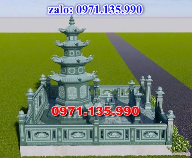 mộ tháp đá, bảo tháp đá, mộ tháp đá lục giác, mộ tháp đá để thờ tro cốt, giá bán mộ tháp bằng đá, thiết kế kích thước xây mộ tháp, 
