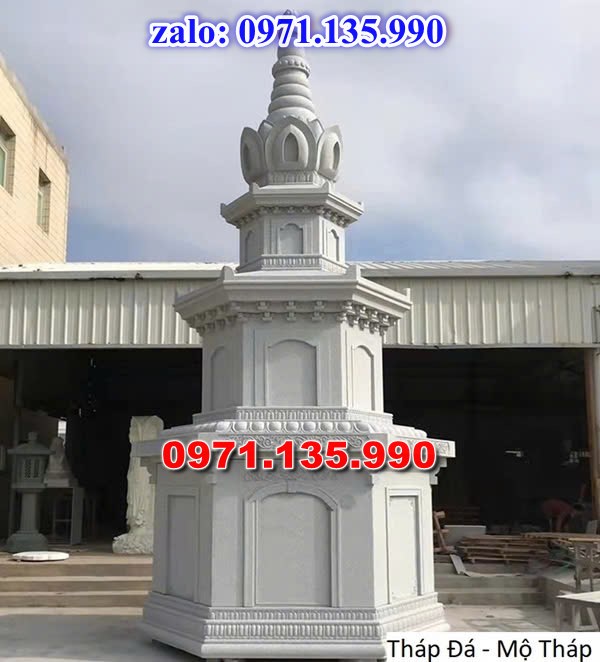 mộ tháp đá, bảo tháp đá, mộ tháp đá lục giác, mộ tháp đá để thờ tro cốt, giá bán mộ tháp bằng đá, thiết kế kích thước xây mộ tháp, 