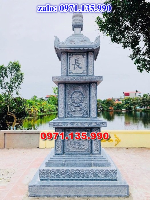 mộ tháp đá, bảo tháp đá, mộ tháp đá lục giác, mộ tháp đá để thờ tro cốt, giá bán mộ tháp bằng đá, thiết kế kích thước xây mộ tháp,