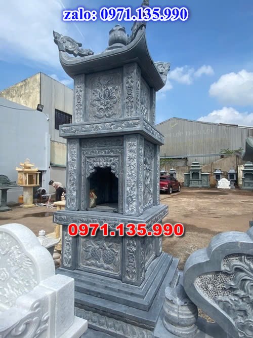 mộ tháp đá, bảo tháp đá, mộ tháp đá lục giác, mộ tháp đá để thờ tro cốt, giá bán mộ tháp bằng đá, thiết kế kích thước xây mộ tháp, 