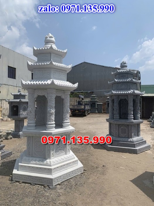 mộ tháp đá, bảo tháp đá, mộ tháp đá lục giác, mộ tháp đá để thờ tro cốt, giá bán mộ tháp bằng đá, thiết kế kích thước xây mộ tháp,