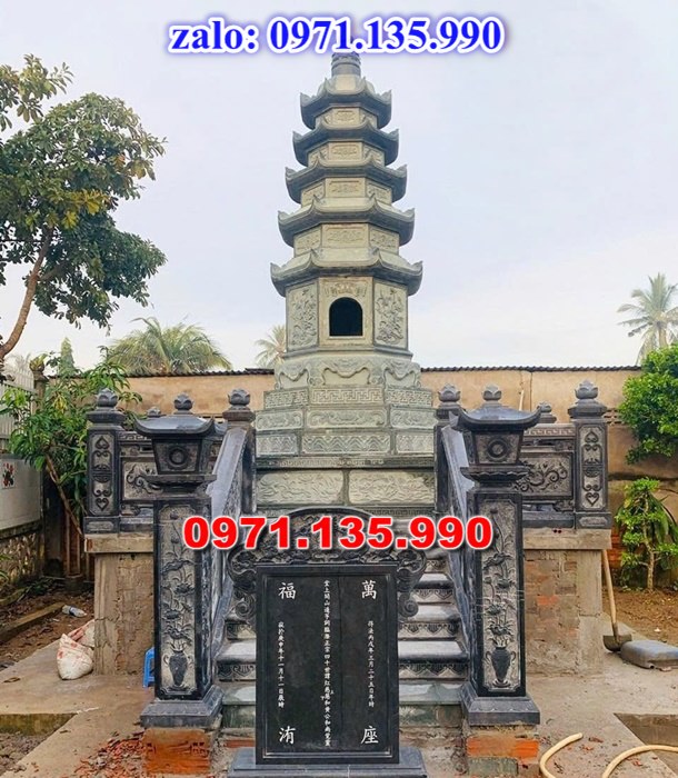 mộ tháp đá, bảo tháp đá, mộ tháp đá lục giác, mộ tháp đá để thờ tro cốt, giá bán mộ tháp bằng đá, thiết kế kích thước xây mộ tháp,
