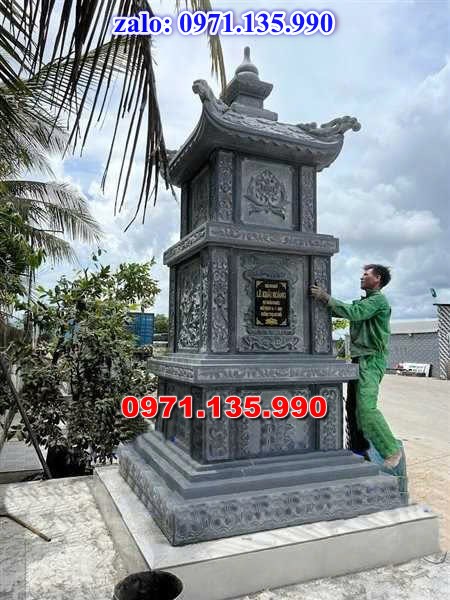 mộ tháp đá, bảo tháp đá, mộ tháp đá lục giác, mộ tháp đá để thờ tro cốt, giá bán mộ tháp bằng đá, thiết kế kích thước xây mộ tháp, 