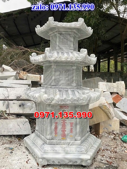 mộ tháp đá, bảo tháp đá, mộ tháp đá lục giác, mộ tháp đá để thờ tro cốt, giá bán mộ tháp bằng đá, thiết kế kích thước xây mộ tháp,