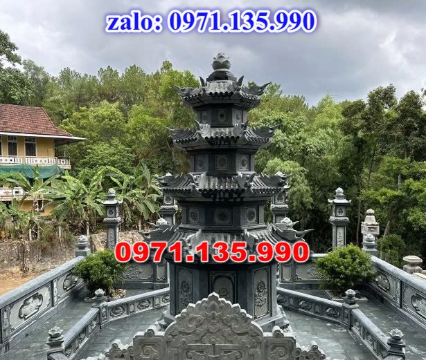 mộ tháp đá, bảo tháp đá, mộ tháp đá lục giác, mộ tháp đá để thờ tro cốt, giá bán mộ tháp bằng đá, thiết kế kích thước xây mộ tháp, 