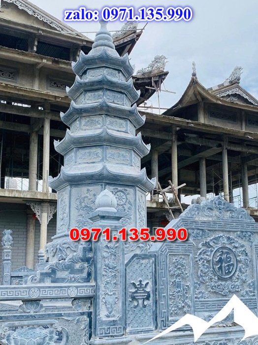 mộ tháp đá, bảo tháp đá, mộ tháp đá lục giác, mộ tháp đá để thờ tro cốt, giá bán mộ tháp bằng đá, thiết kế kích thước xây mộ tháp,