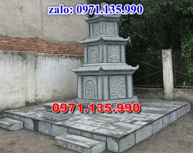 mộ tháp đá, bảo tháp đá, mộ tháp đá lục giác, mộ tháp đá để thờ tro cốt, giá bán mộ tháp bằng đá, thiết kế kích thước xây mộ tháp,
