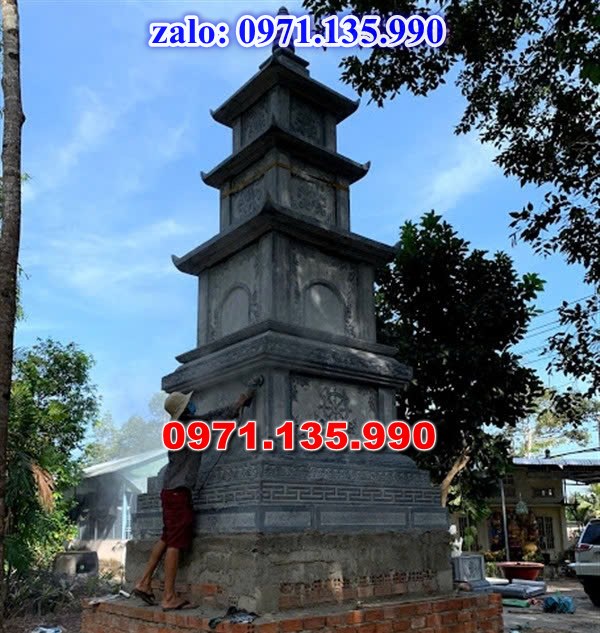 mộ tháp đá, bảo tháp đá, mộ tháp đá lục giác, mộ tháp đá để thờ tro cốt, giá bán mộ tháp bằng đá, thiết kế kích thước xây mộ tháp, 