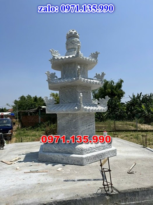 mộ tháp đá, bảo tháp đá, mộ tháp đá lục giác, mộ tháp đá để thờ tro cốt, giá bán mộ tháp bằng đá, thiết kế kích thước xây mộ tháp,