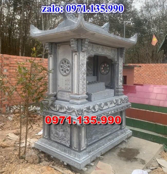mộ tháp đá, bảo tháp đá, mộ tháp đá lục giác, mộ tháp đá để thờ tro cốt, giá bán mộ tháp bằng đá, thiết kế kích thước xây mộ tháp, 