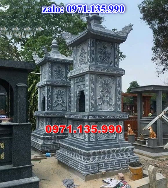 mộ tháp đá, bảo tháp đá, mộ tháp đá lục giác, mộ tháp đá để thờ tro cốt, giá bán mộ tháp bằng đá, thiết kế kích thước xây mộ tháp, 
