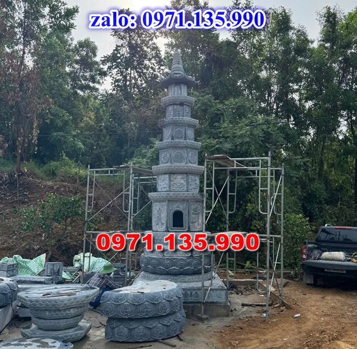 mộ tháp đá, bảo tháp đá, mộ tháp đá lục giác, mộ tháp đá để thờ tro cốt, giá bán mộ tháp bằng đá, thiết kế kích thước xây mộ tháp,