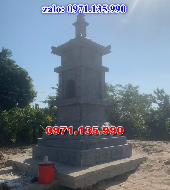 mộ tháp đá, bảo tháp đá, mộ tháp đá lục giác, mộ tháp đá để thờ tro cốt, giá bán mộ tháp bằng đá, thiết kế kích thước xây mộ tháp,