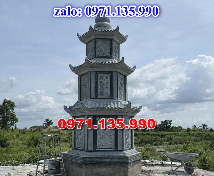 mộ tháp đá, bảo tháp đá, mộ tháp đá lục giác, mộ tháp đá để thờ tro cốt, giá bán mộ tháp bằng đá, thiết kế kích thước xây mộ tháp, 