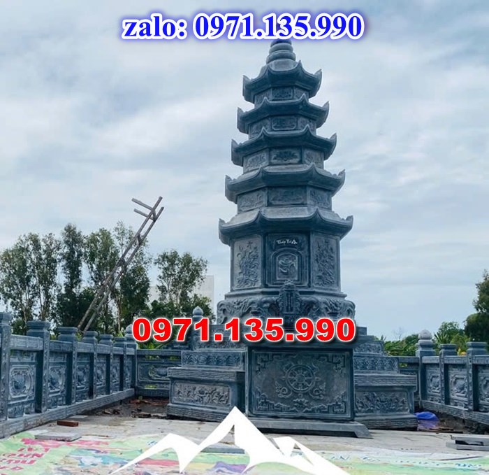 mộ tháp đá, bảo tháp đá, mộ tháp đá lục giác, mộ tháp đá để thờ tro cốt, giá bán mộ tháp bằng đá, thiết kế kích thước xây mộ tháp,
