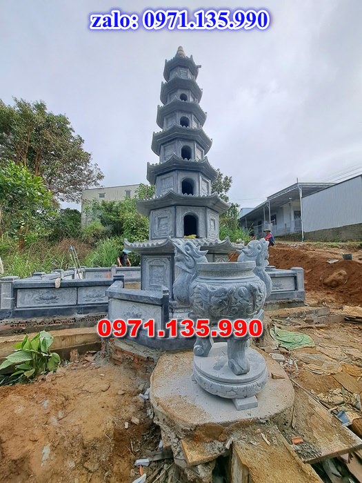 mộ tháp đá, bảo tháp đá, mộ tháp đá lục giác, mộ tháp đá để thờ tro cốt, giá bán mộ tháp bằng đá, thiết kế kích thước xây mộ tháp, 