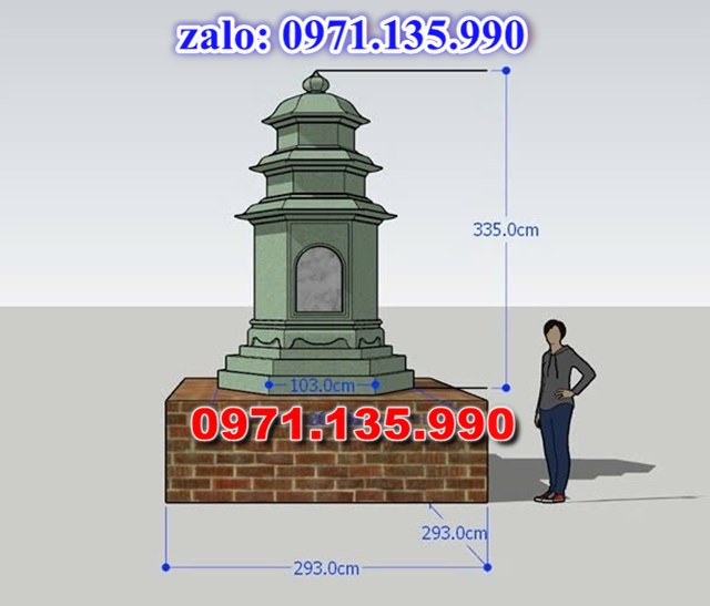 mộ tháp đá, bảo tháp đá, mộ tháp đá lục giác, mộ tháp đá để thờ tro cốt, giá bán mộ tháp bằng đá, thiết kế kích thước xây mộ tháp,
