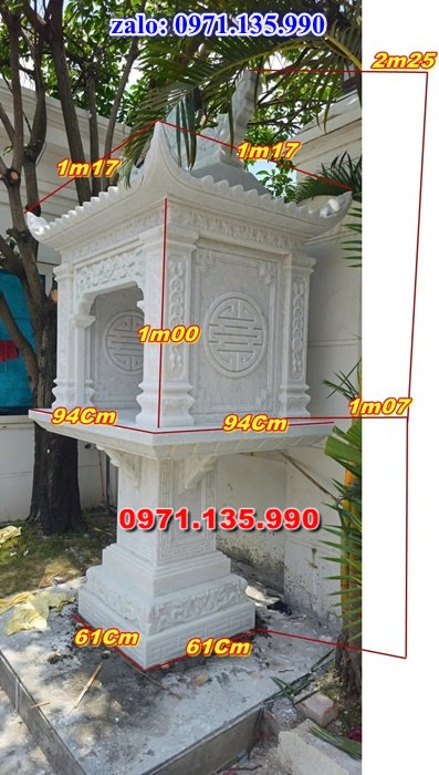 am thờ thần linh, am để tro cốt, am thờ trước nhà, kích thước am thờ, giá bán am thờ,